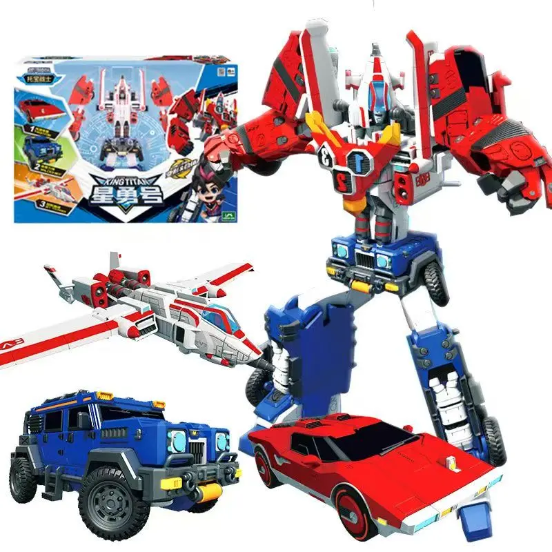

2025 New Tobot V TITAN V Robot Car Plane Action Figure ABS KING FORTRAN Transformation Integration Model Toys For Children Gift