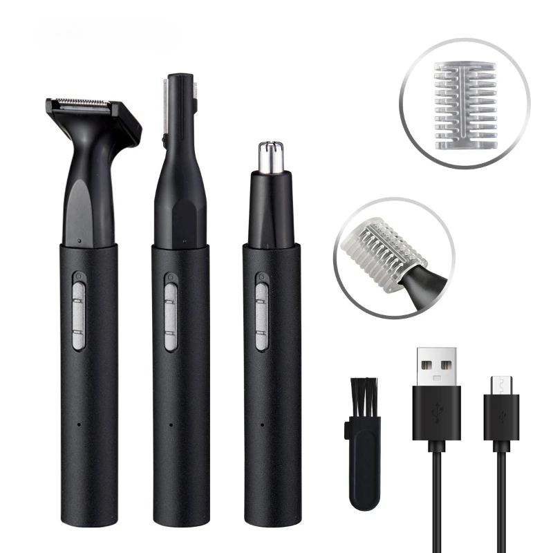 

3 in 1 Trimmer Electric Shaver Rechargeable Ear Beard Nose Hair Trimmer for Men Painless Electric Facial Eyebrow Hair Trimmer