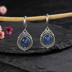 Variety of Gems Natural Kyanite Silver Earrings for Women Fine Labradorite Jewelry Party Engagement Birthday Gifts QIBAOKU