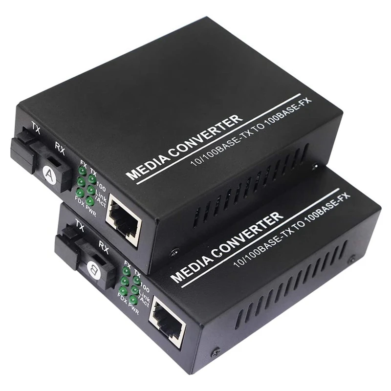 

Fiber Ethernet Media Converter,Single-Mode 10/100Base-TX To 100Base-FX, RJ45 To SC, Fiber Transceiver Up To 25KM(1 Pair)