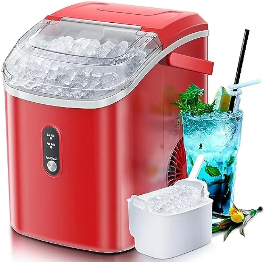 

Nugget Countertop Ice Maker with Soft Chewable Ice, Automatic 35lbs in 24 Hours,Self-Cleaning One-Click Operation,Kitchen,Office