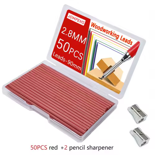 50Pcs/100Pcs Large Capacity 2B Woodworking Lead Core Black Yellow Red 2.8mm Automatic Pencil Lead Deep Hole Marked Lead Core - Image 14