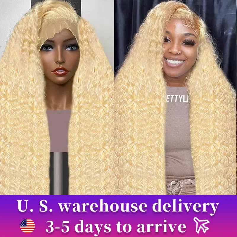 Brazilian Deep Wave 13x6 Hd Lace Frontal Human Hair Wig 30 40 Inch 613 Honey Blonde Curly Cheap Wigs On Sale Clearance For Women