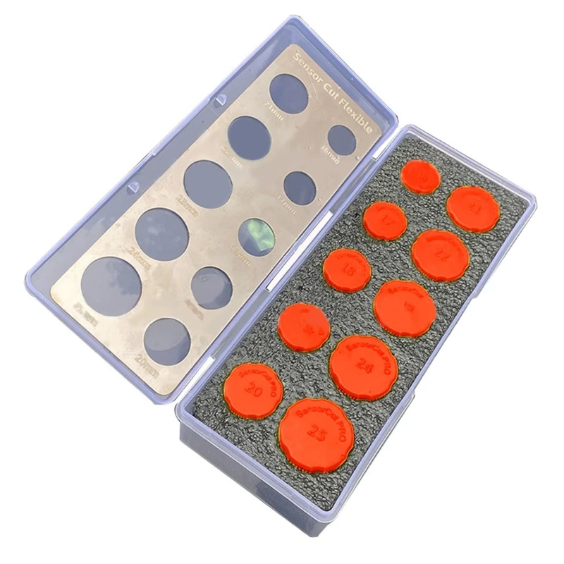 16mm-25mm Diameter Car Radars Detector Film Cutting Template Wrap Sticker Round Knob Precisions Cut Stencil Tool