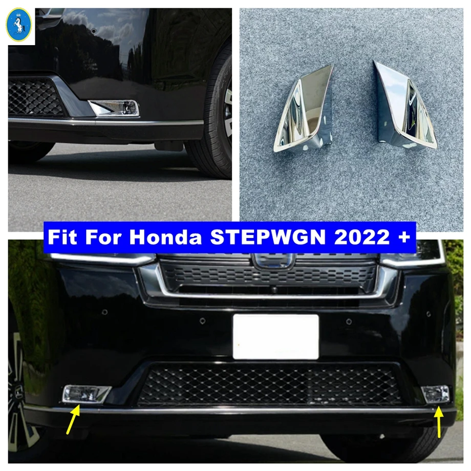 

Chrome Car Front Head Bumper Fog Lights Lamps Foglight Decor Frame Cover Trim ABS Accessories Fit For Honda STEPWGN 2022 2023