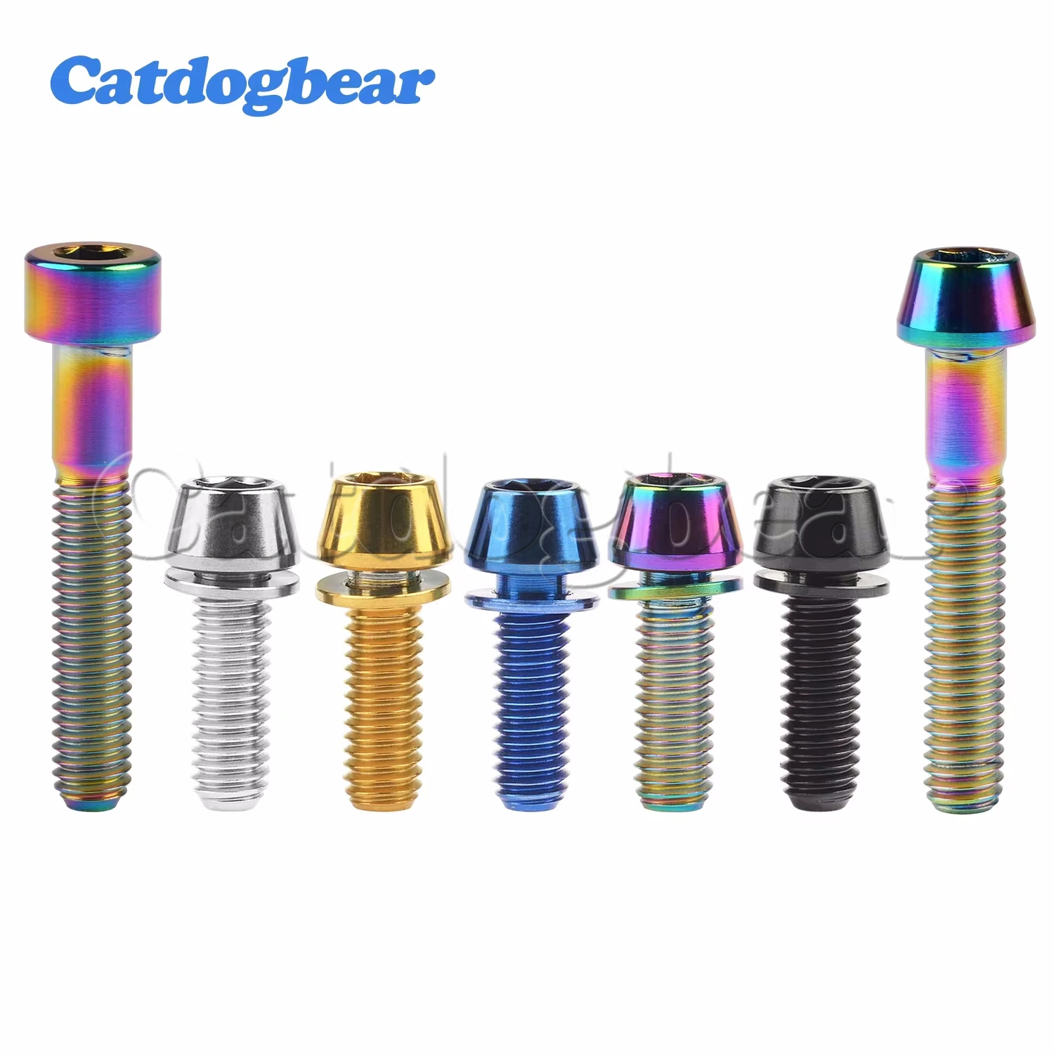 Catdogbear 1pcs M6x35mm Cone Head Screw/1pcs M6x35mm Cylinder + 6 pcs M6x16 M6x18 M6x20mm Socket Head Titanium Bolts with Washer