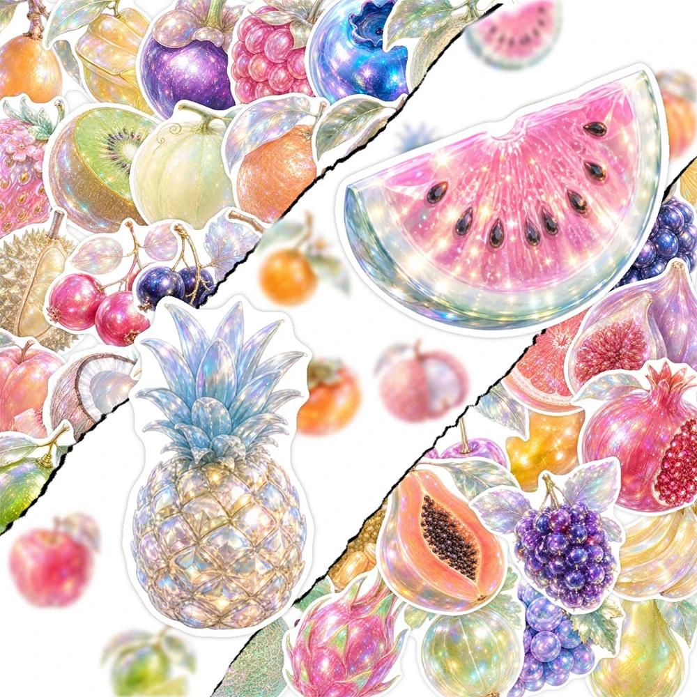10/30/50pcs Cartoon Dreamy Shiny Fruits Stickers Cute Aesthetic Sticker DIY Fridge Phone Luggage Diary Graffiti Decals Wholesale