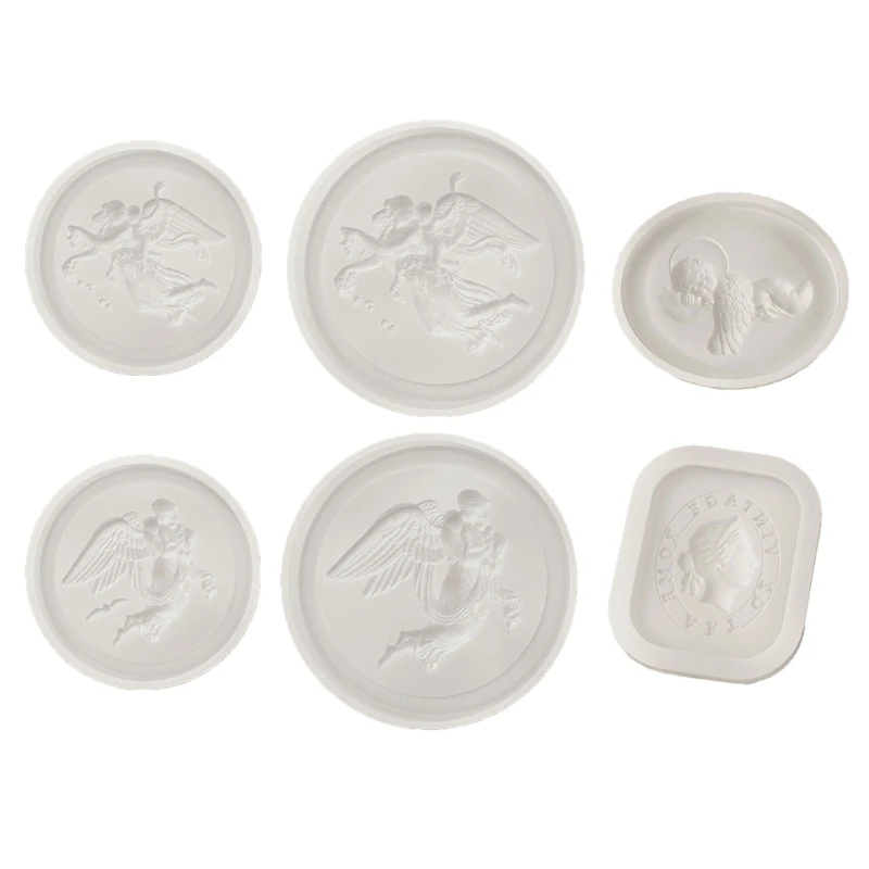 Sturdy Silicone Angel Gifts Decors Mold Artistic Silicone Relief Tray Resin Mold Cameo Tray with Edges for Home Decors