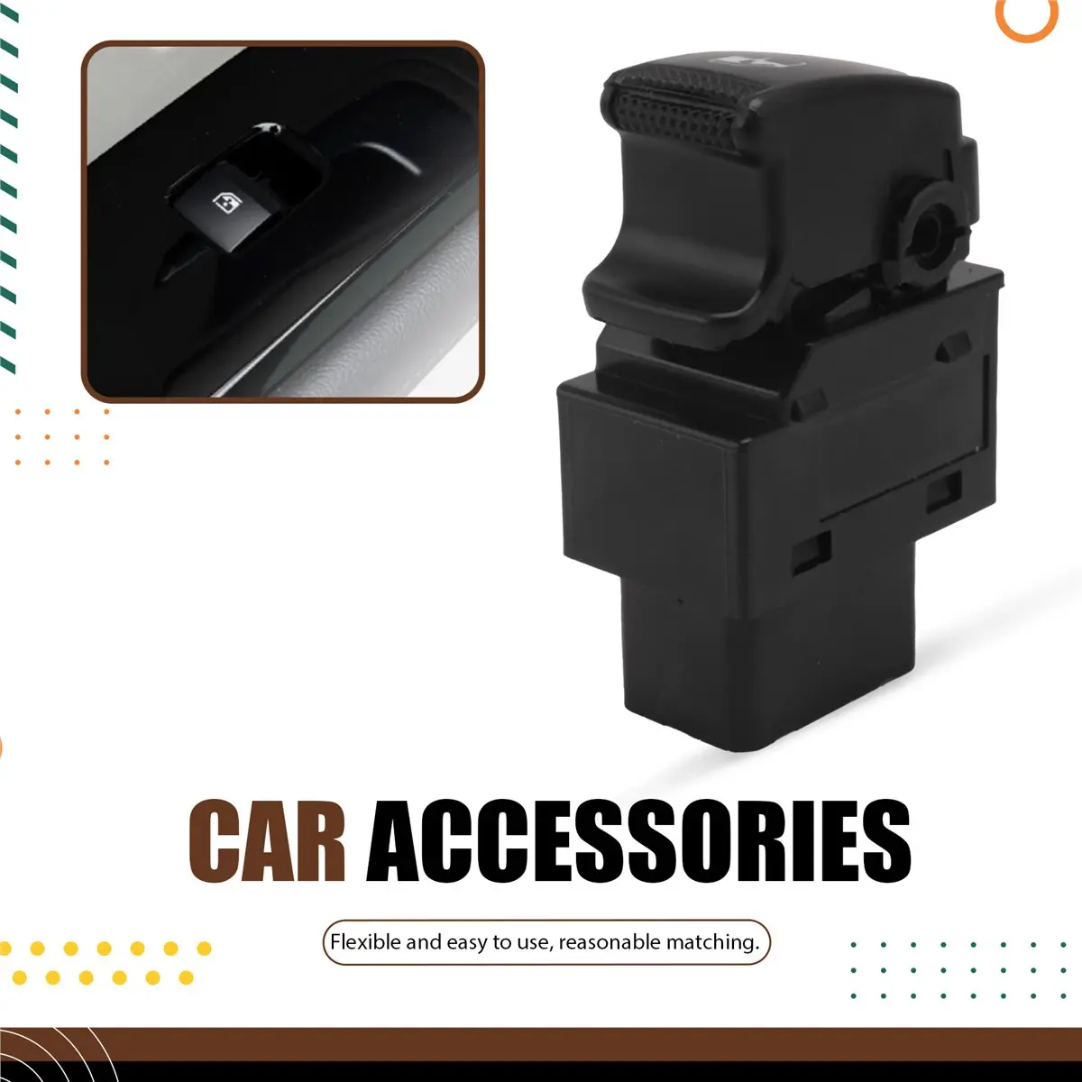 #97X New Power Window Single Switch Fit for Hyundai Getz 93580-1C000WK,935801C000WK,(plastic)