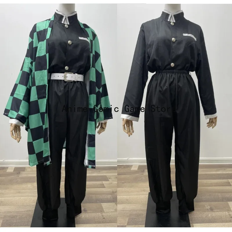 

Камадо Танджиро 2022, карнавальный костюм, парик, серьги, татуировки, наклейки, аниме, вечеринка на Хэллоуин для женщин, мужчин, взрослых, детей