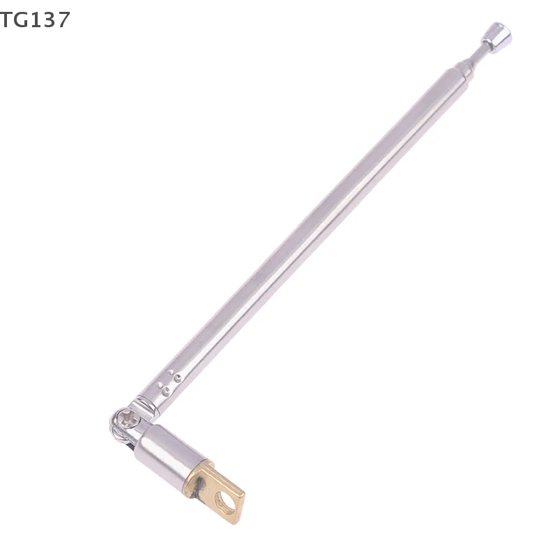 1Pc Universal Stainless Steel AM FM Radio Antenna 4 Section Telescopic Head Speaker Radio Pull Rod
