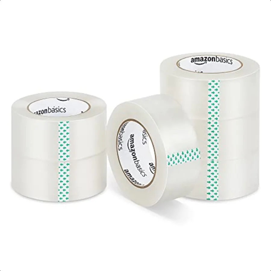 

Упаковочная лента для перемещения коробок, заправки для транспортировочной ленты, прозрачная, ширина 1,88 дюйма, x 109 ярдов, 6 упаковок, всего 654 ярда