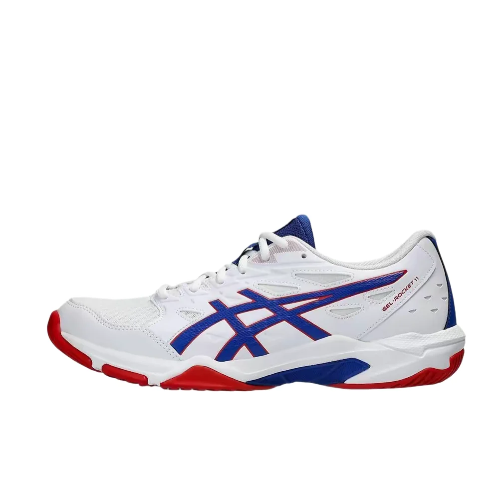 ASICS Gel-Rocket 11 Men's Low-Top Training Shoes Comfortable Versatile Durable Non-Slip Cushioned White/Blue Color 1073A065-105