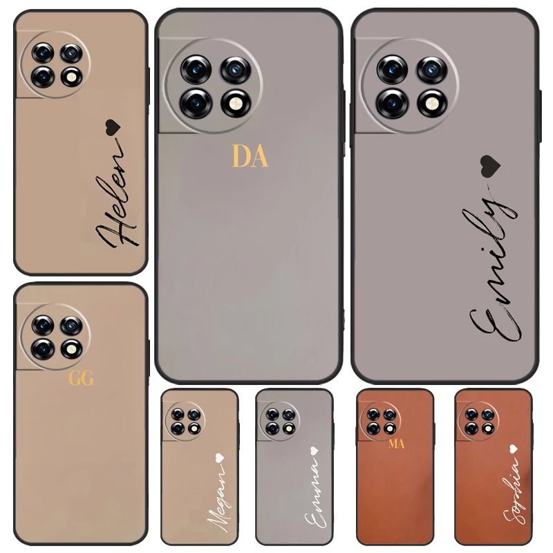 Personalized Monogram Case For OnePlus 11 8 9 10 Pro 8T 9RT 10R 10T OnePlus Nord 3 CE 2 Lite 2T N10 N20 N30 Cover