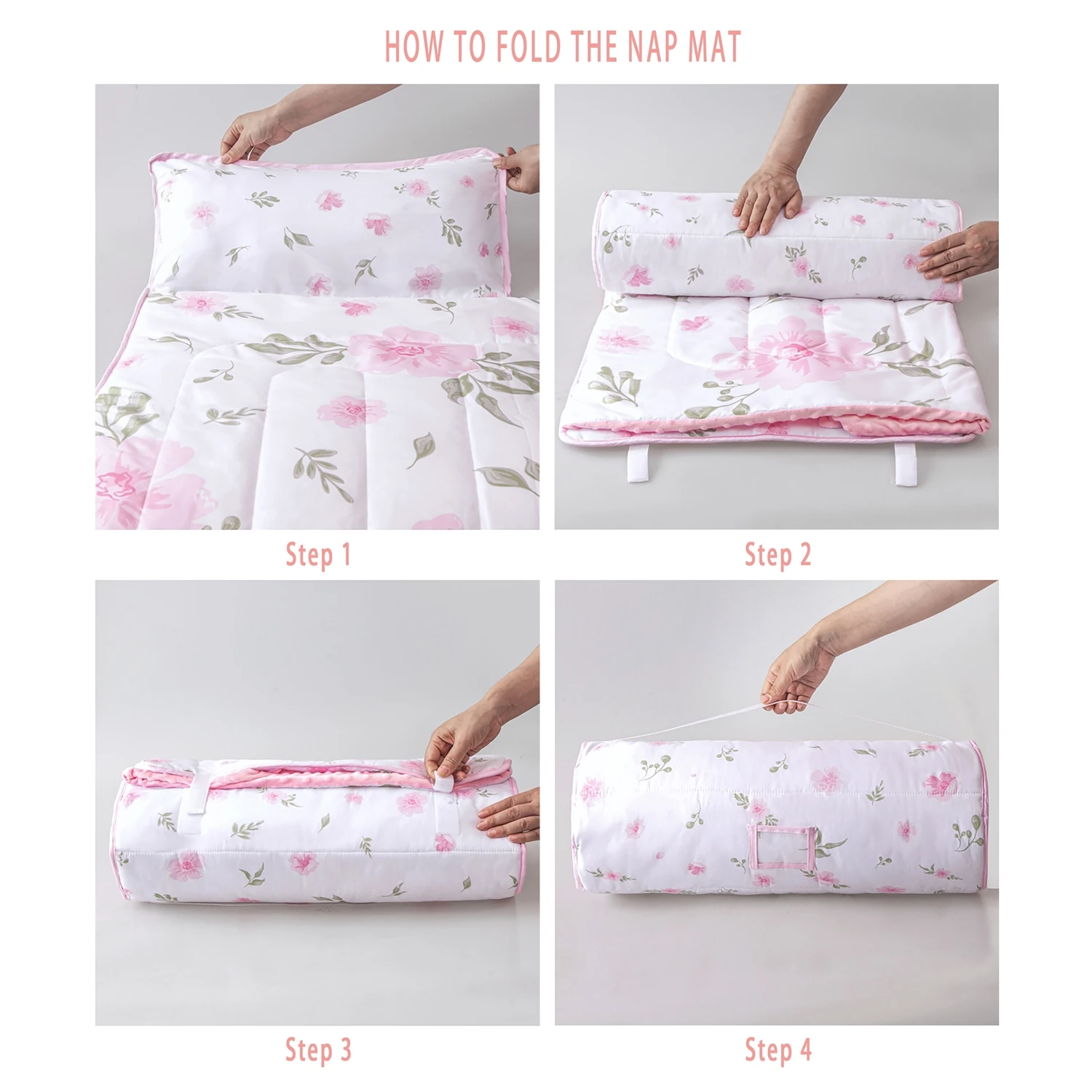 Polymères de sieste à fleurs pour tout-petits avec oreiller et couverture Minky, sacs de couchage pour enfants pour la garderie alth, sacs de couchage pour filles et garçons