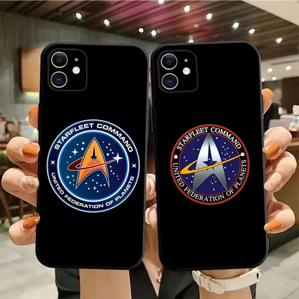 S-Star Trek Ships Logo Phone Case For iPhone15,14,13,12,11,Pro,Max,Plus,Mini,X,XS,XR,8,7,6,S,Plus,SE Soft Black Case