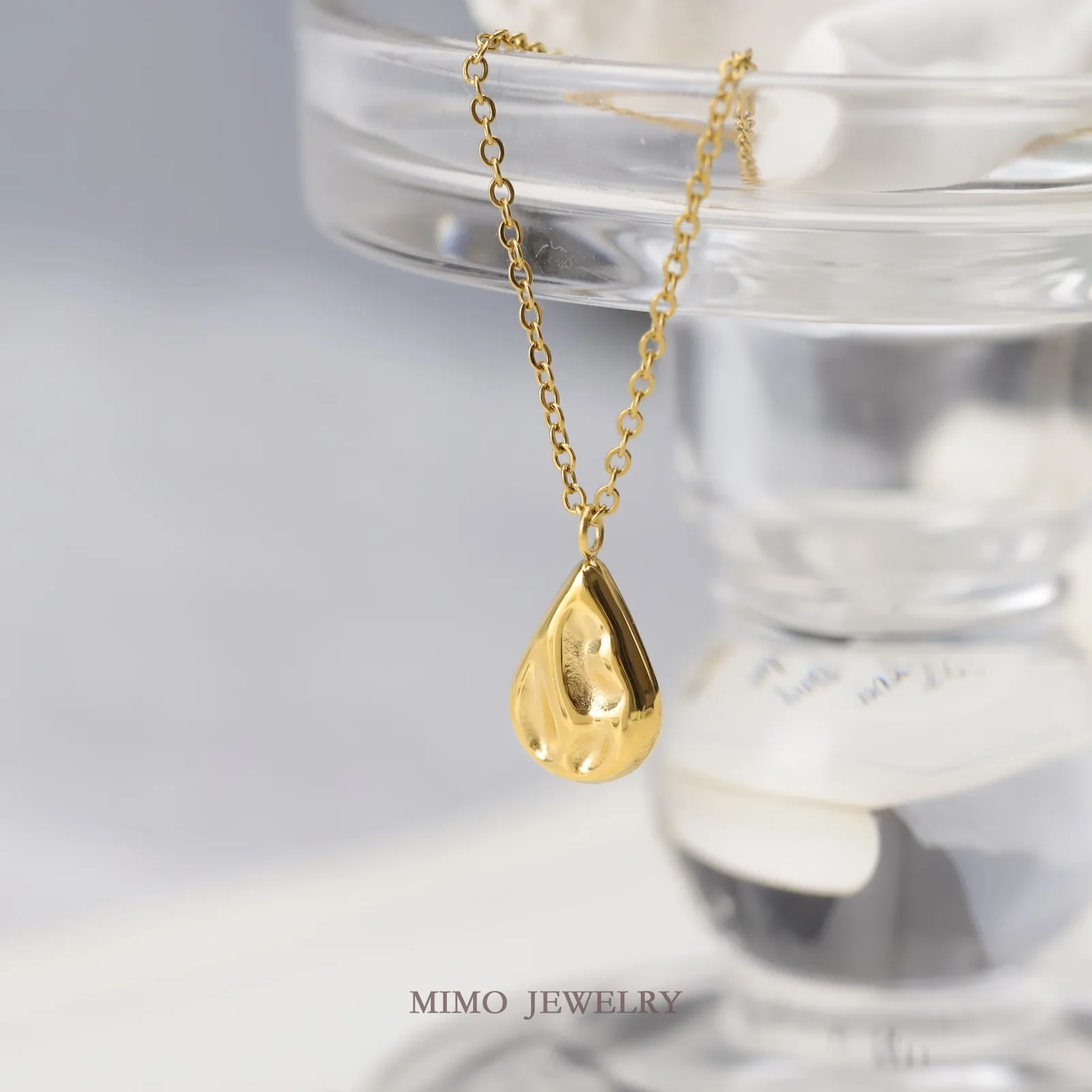 Irregular Textured Water Droplets Charms Pendant Supplies DIY Hand Stainless Steel Gold Plated Accessories 10.6x18.6mm