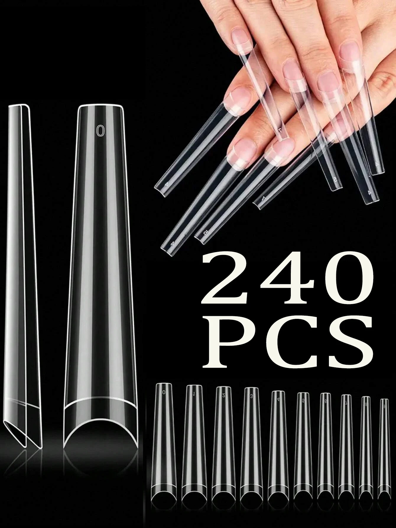 ARTAUG 240 Stück kurze Nägel zum Aufdrücken, quadratisch, weiß, Gel-Lucency-Kunstnägel, vollständige Abdeckung, künstliches Nagelset, zum Aufdrücken der Sommer, günstige Nägel – Detail 9