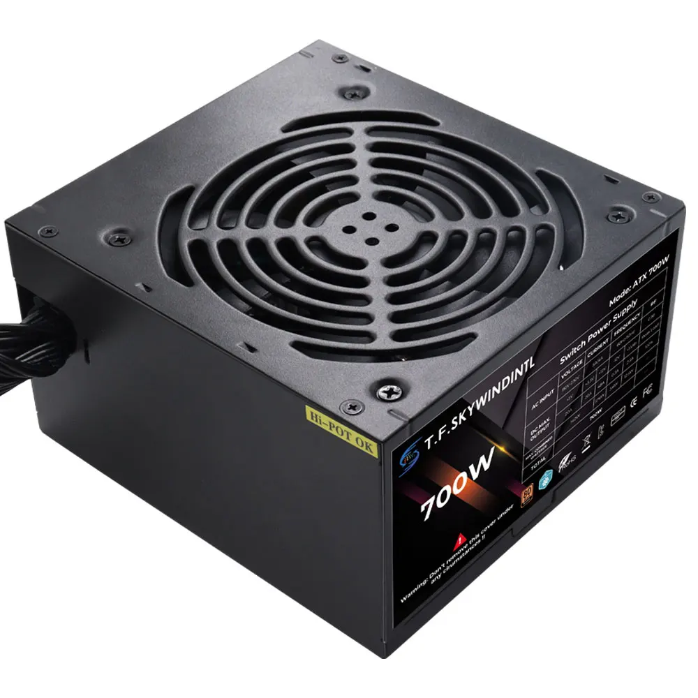 700W Power Supply PC PSU Gaming PC Power Supply 20+4Pin Connector with 120mm Low-Noise FDB Fan Full Voltage