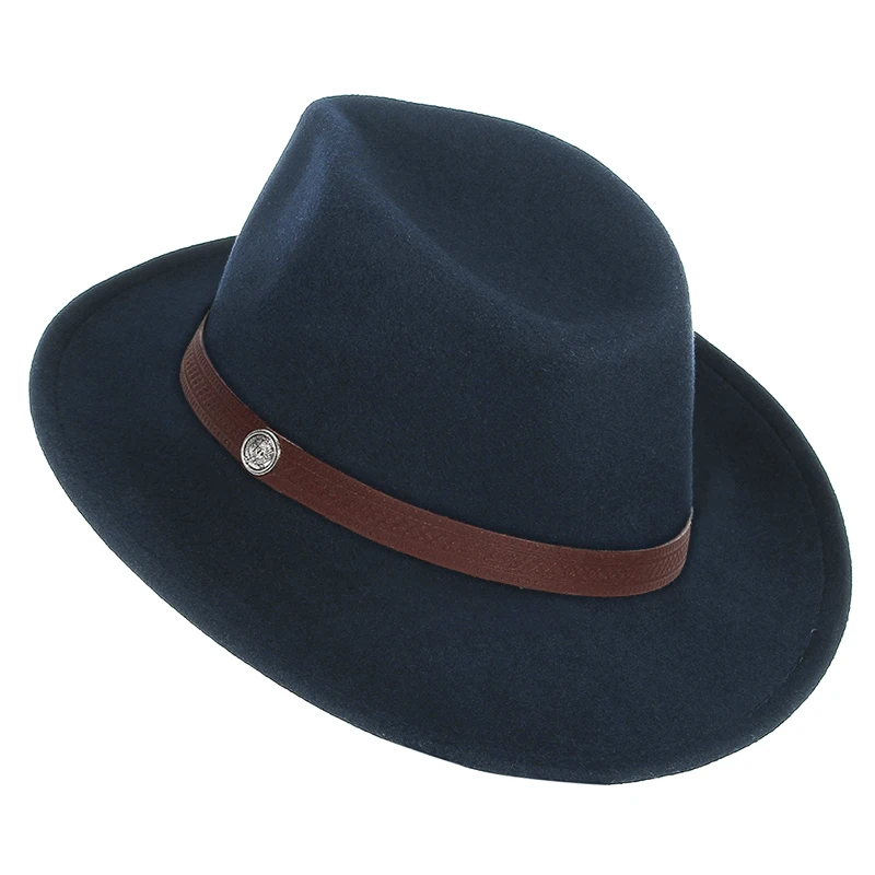 Autumn Winter Western Cowboy Hat for Men Women Wide Brim Fedora Jazz Hats Cowgirl Hat with Belt