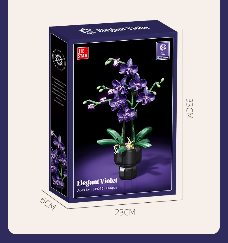 Kreativer Orchideen-Blumenstrauß, Blumen im Topf, Bausteine, unsterbliche Blume, Heim- und Schreibtischpflanzen-Dekoration, zusammenbaubares Baustein-Spielzeug, Geschenk für Teenager. – Detail 26