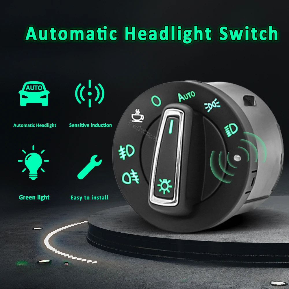 

Зеленая светодиодная сенсорная кнопка, модуль автоматического переключателя фар для Octavia 3 4 mk3 mk4 Superb 2016 Rapid Spaceback 2018, аксессуары