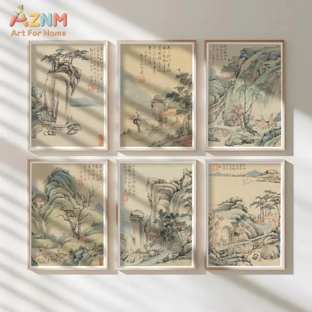 

1/6pcs X-Xiao Yuncong Art Painting Calligraphy Pictures Room Home Bedroom Interior Wall Decoration Canvas Poster Art