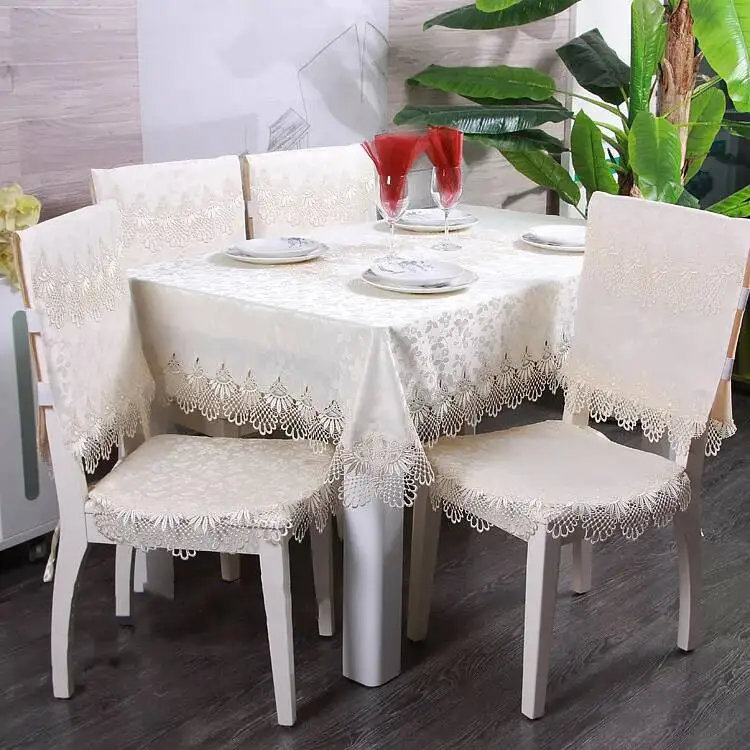 Luxury Embroidery Lace Tablecloth Rectangle Round Table Cover Flower Elegant Hollow Out Table Dining Cloth Table Flag Towels