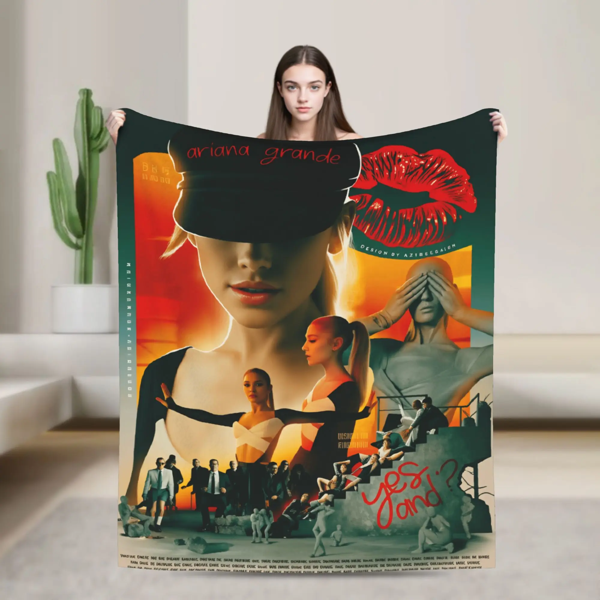 Ariana Grande gato Ari Popular manta de franela otoño cálido suave manta para niño niña sofá silla colcha sofá cama cubierta