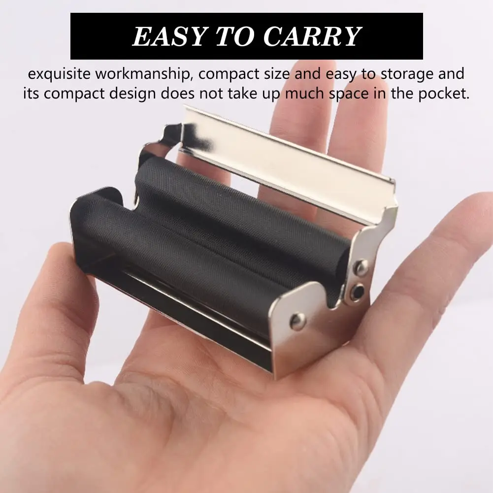 MOONSHADE New Length 70/78/110mm Flipped Metal Material Portable Manual Cigarette Roller Smoking Accessories