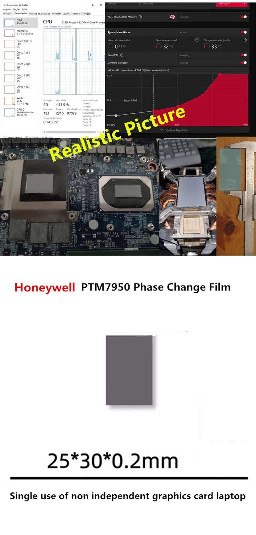 Honeywell ptm7950 Wärme leitpad Phasen wechsel Grafikkarte CPU Notebook Computer Kühlung effiziente leitfähige Silikons cheibe – Detail 4