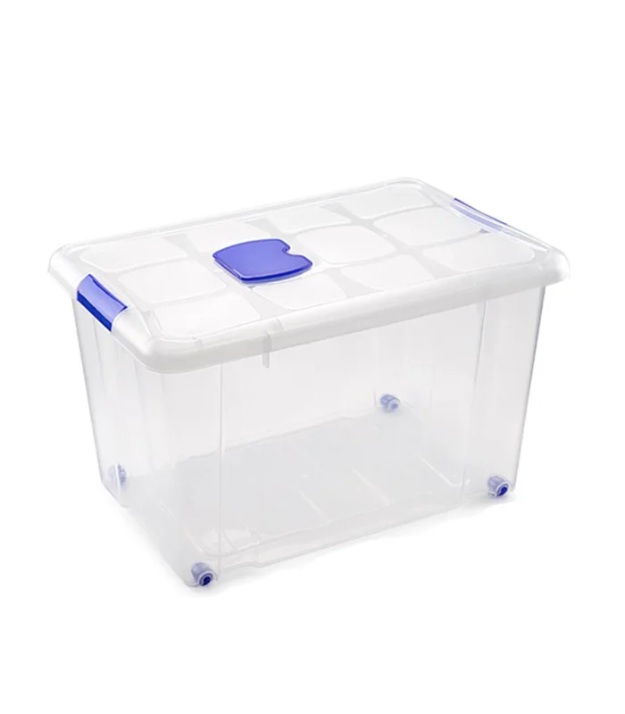 35,5x58x39 cm clear plastic box with capacity 55 litres plastic storage container with