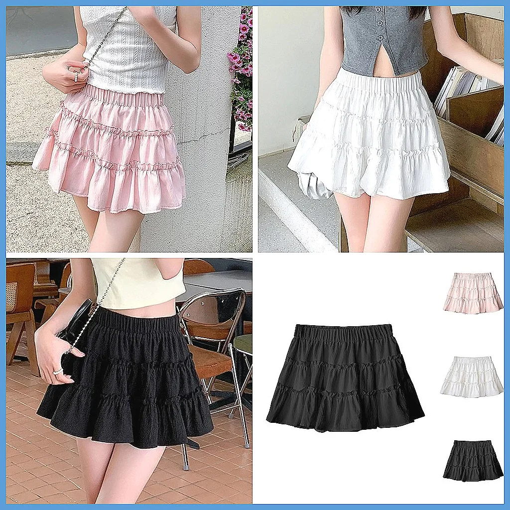 

Sexy Summer Dress for Women, Sweet Pleated Mini Skirt, Flirty Cake Hem Design