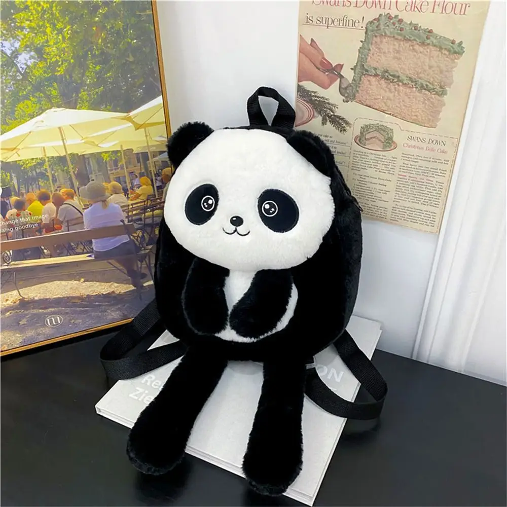 Animals Panda Plush Shoulder Bag Kindergarten Cute Cartoon Baby School Bag Preschool Coin Purse Plush Backpack Kids Phone Bag