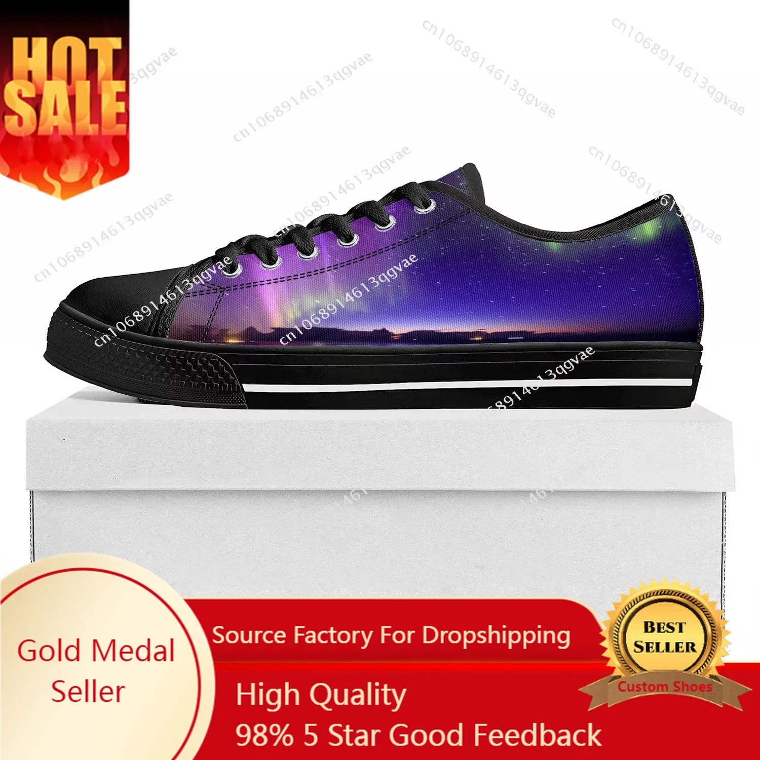 

Northern Lights Low Top Sneakers Womens Mens Teenager High Quality Sneaker Canvas Custom Made Shoes Couple Customize Shoe Black