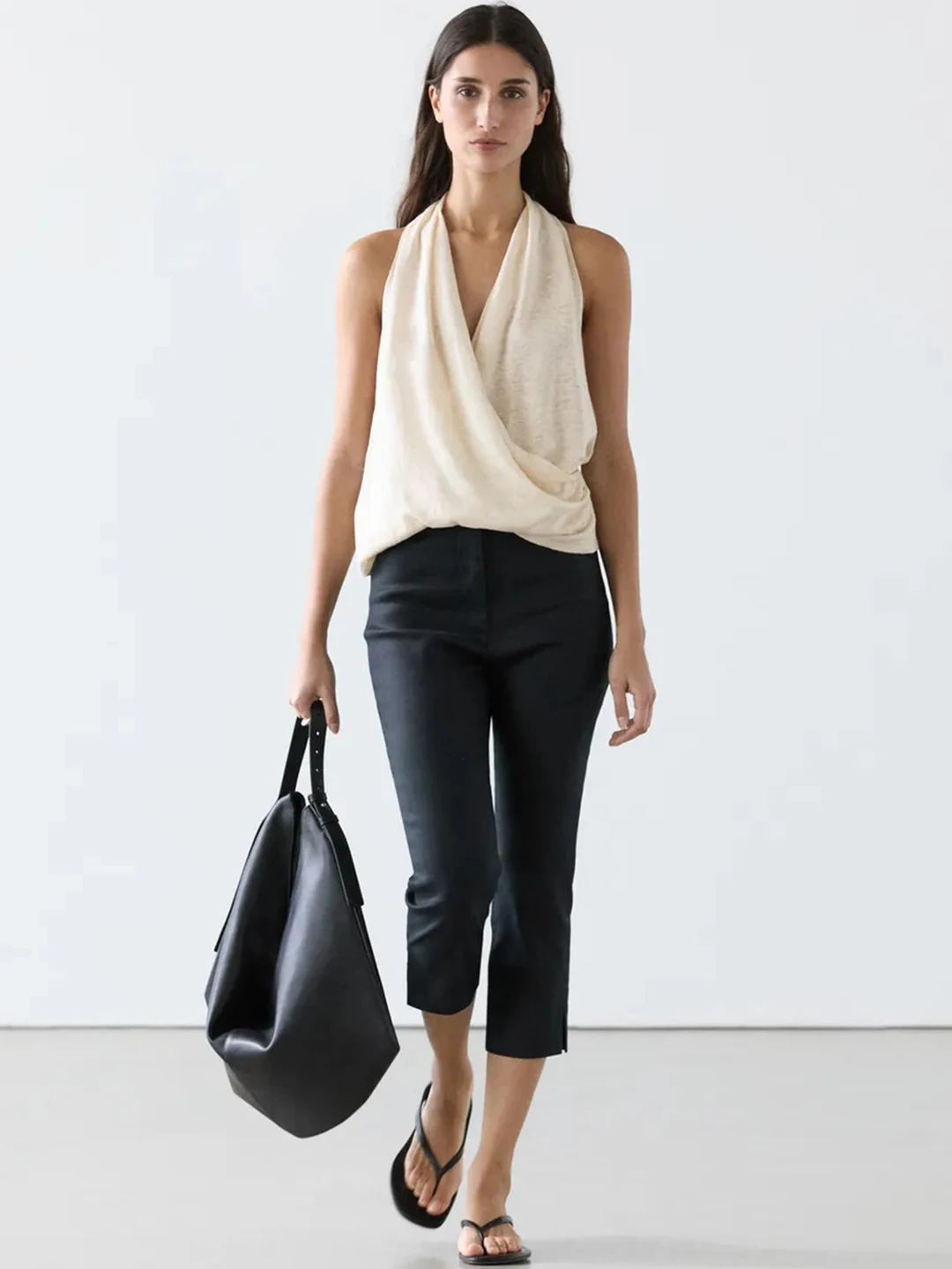 Casual Style Women's Cotton Blend Sleeveless Cross over Top Breathable Comfortable Fit for Young Women Summer Season 3