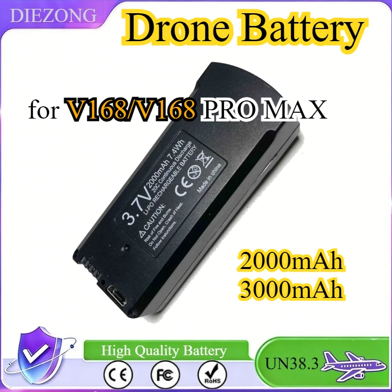 

2000mAh/3000mAh Battery Drone V168 Bateria for V168/V168 PRO MAX NO GPS OR GPS Battery for V168 PRO Drone Battery Wholesale
