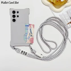 Case For Samsung Galaxy A16 A55 A35 A15 A54 A34 A14 S24 FE S25 Ultra Shockproof Wallet Card Crossbody Strap Cord Lanyard Cover