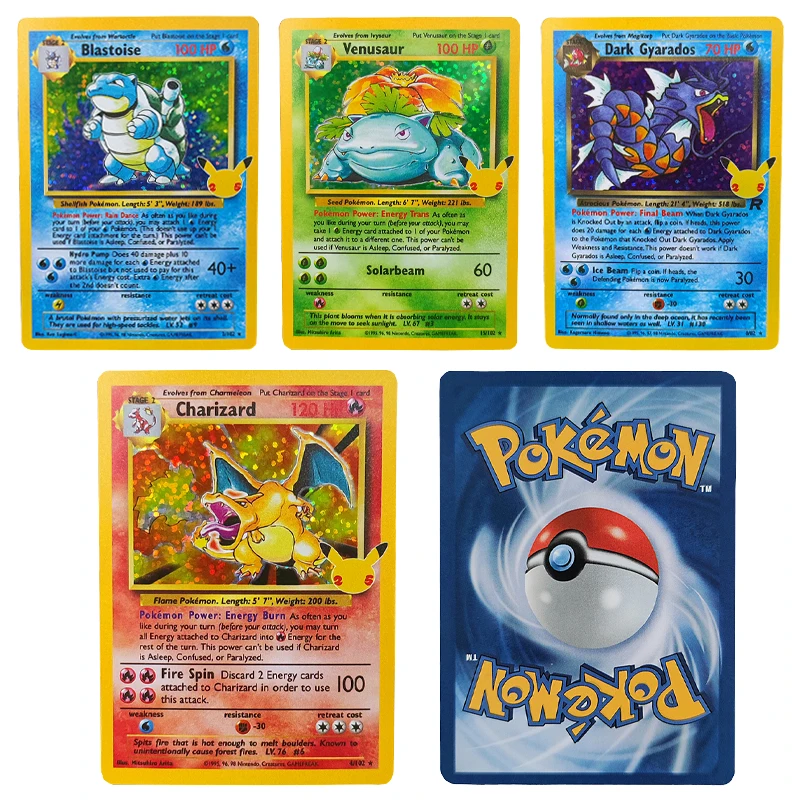 Pokemon 25Th Anniversary Flash Cards DIY V Max PTCG Pikachu Charizard Trainer Battle Game Anime Rare Collection Cards Gift Toys