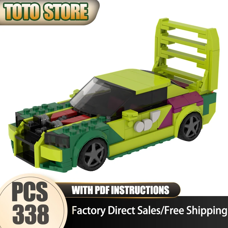 

Чемпион скоростных автомобилей, модель Moc, строительные блоки, Skyline GT-R R34, модель, технология, сборка кирпичей, праздничные констрактные подарки, игрушка