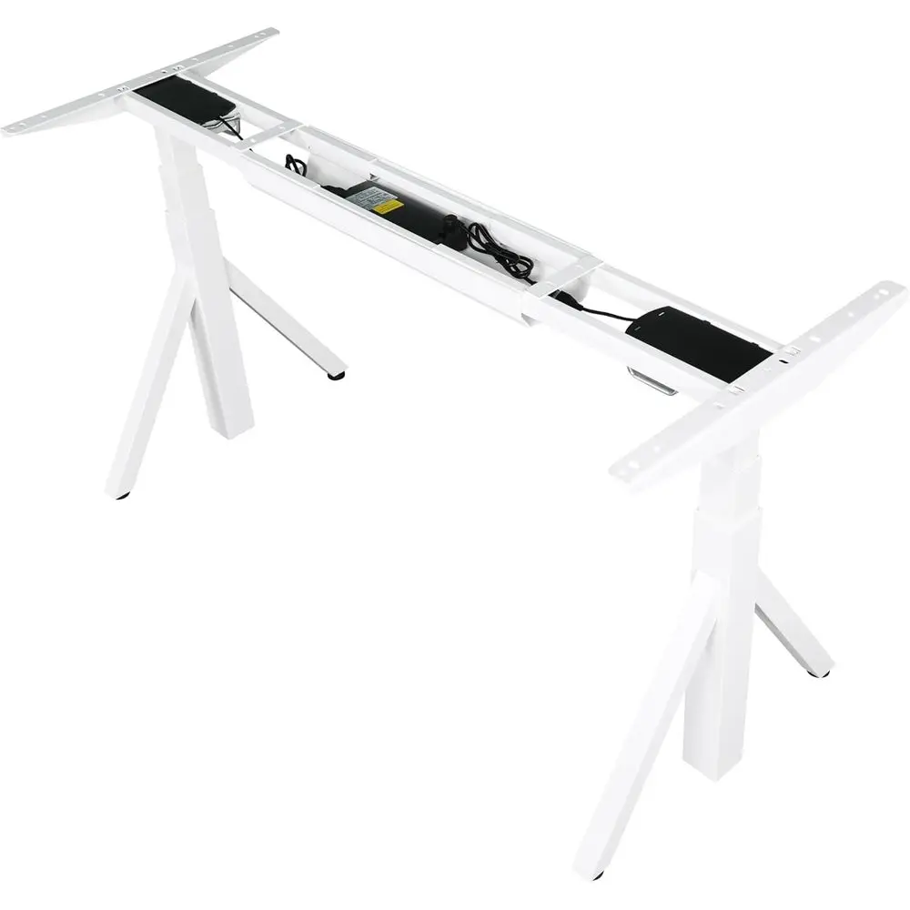 Dual Motor Electric Desk - Adjustable Height & Width, Home/Office Use, White Frame