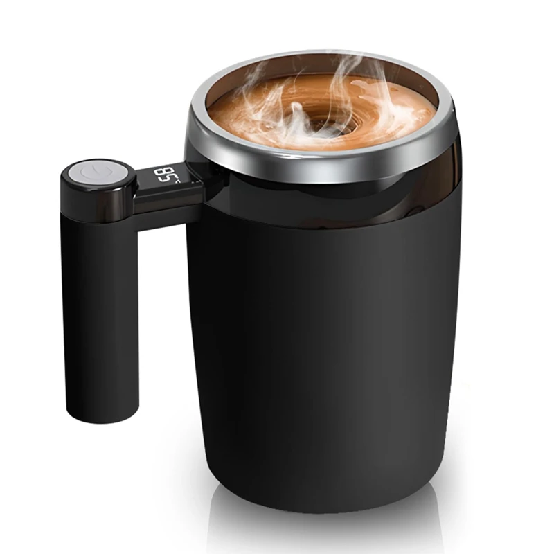 Automatic Magnetic Stirring Coffee Mug, Self-Stirring Coffee Mug With Temperature Battery LCD, Rechargeable Coffee Mug