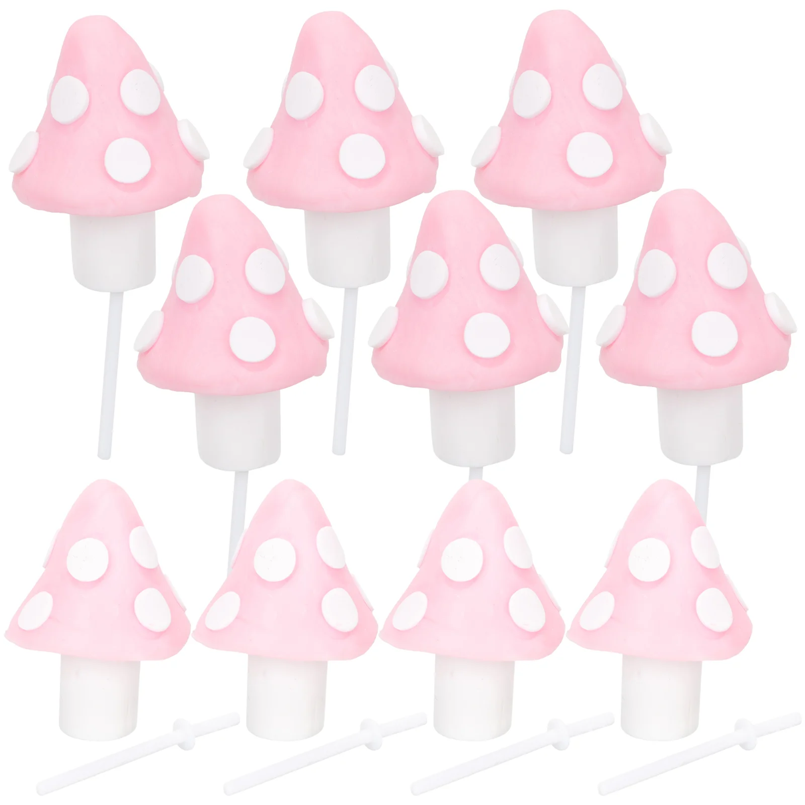 

10 Pcs Mushroom Cake Accessories Vases Miniature Fake Mushrooms Clay Dress Garden Decoration Polymer Work Bonsai