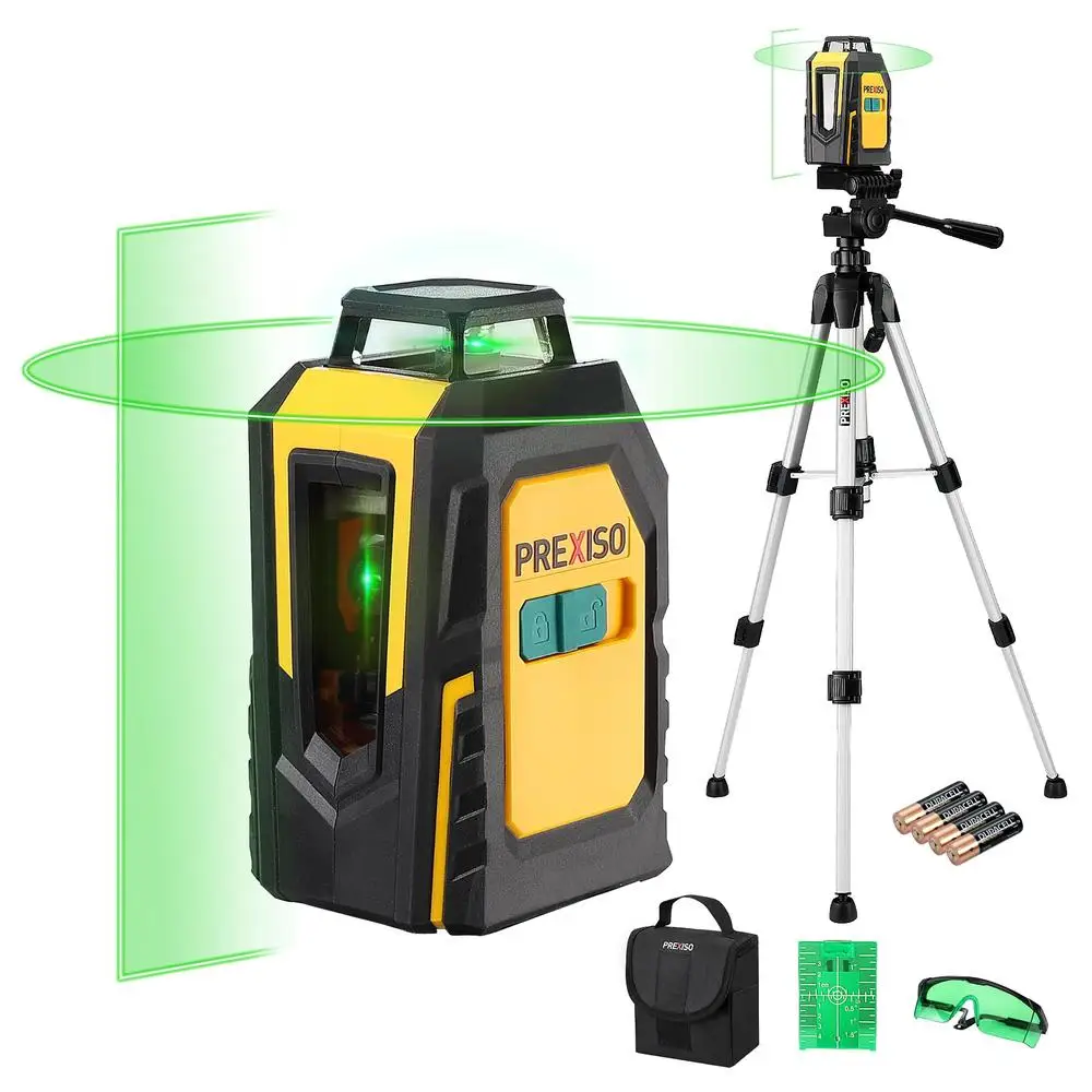 360° Green Laser Level Tripod 100Ft Self Leveling Horizontal Vertical Cross Line Construction Tile Kit  Plate Glasses Floor Wall