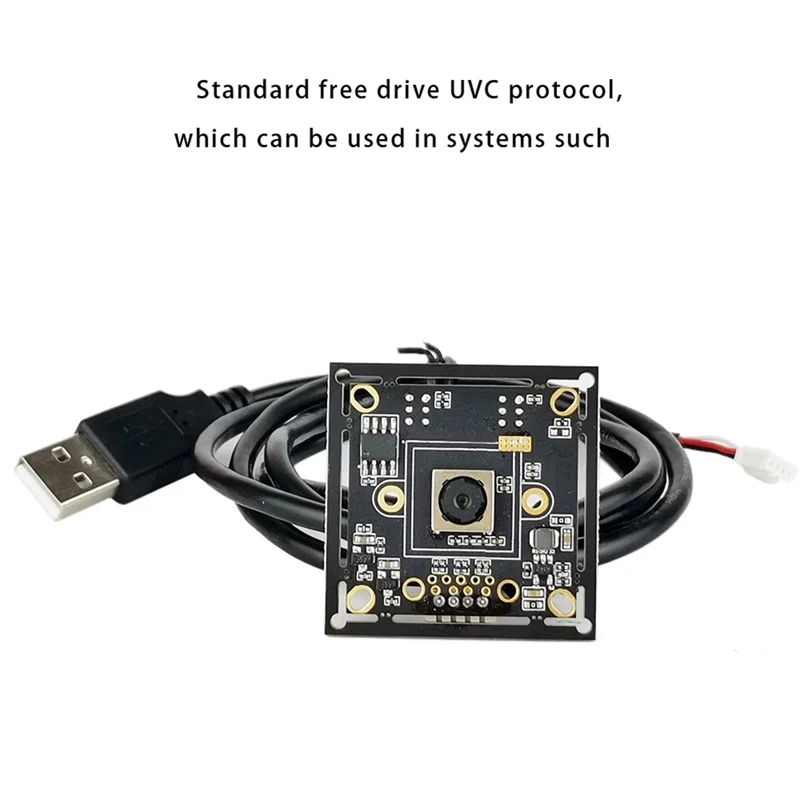 Câmera de foco automático com sensor IMX179 de 8MP com suporte USB2.0 UVC OTG Plug & Play 100 graus sem lente de distorção 4K WebCam-BCBW
