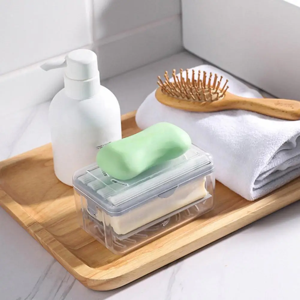 Clothes Cleaning Brush Soap Dispenser Roller Foaming Soap Box Dish with Drain Multifunctional Scrubbing Brush Soap Drain Roller