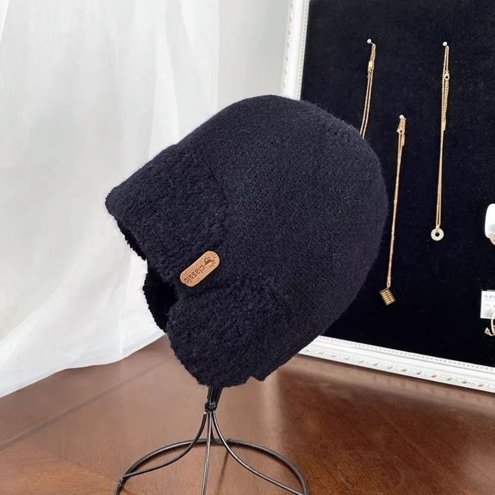 Geschenk Warme Strickmütze Kältebeständige Klassische Ohrenklappmütze Pullover-Design Winddichte Mütze Winter Herbst – Detail 11