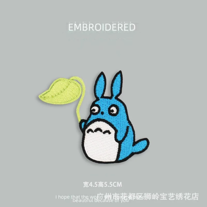 My Neighbor Totoro Embroidered Iron on Patches Self Adhesive No Sew Fabric Stickers Cute Applique Decor for Journal Notebook DIY view 4