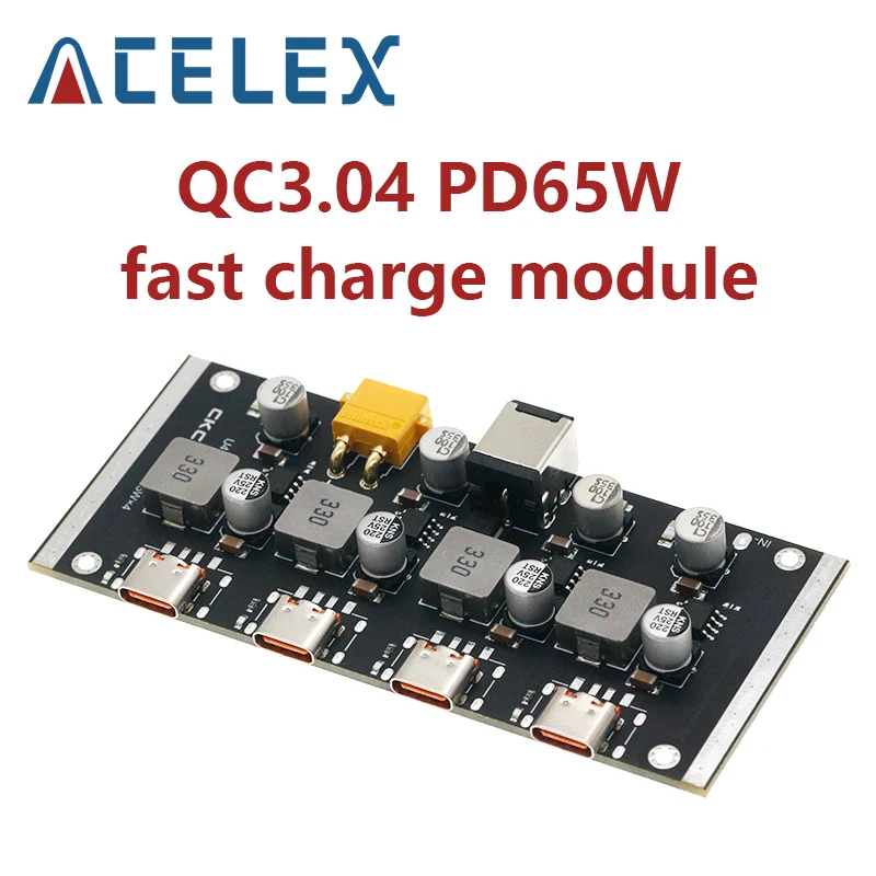 QC3.0 4-way PD65W Fast Charger Module Apple PD3.0 PPS Fast Charger XT30PW/Type-C/5525