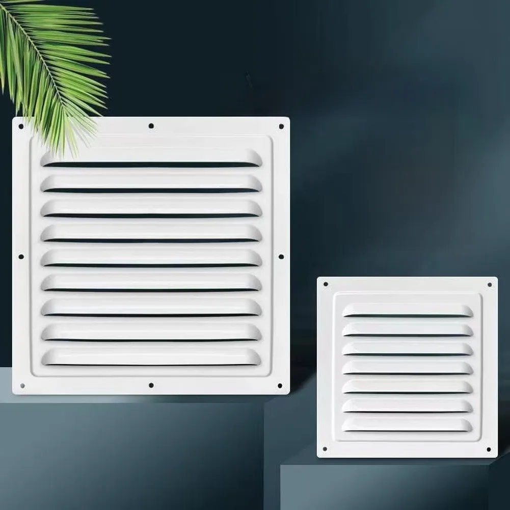 Exterior Wall Ventilation Opening Metal Louvered Grille Cover Rainproof Air Inlet Outlet For Basement Shed Bathroom Heat Relief